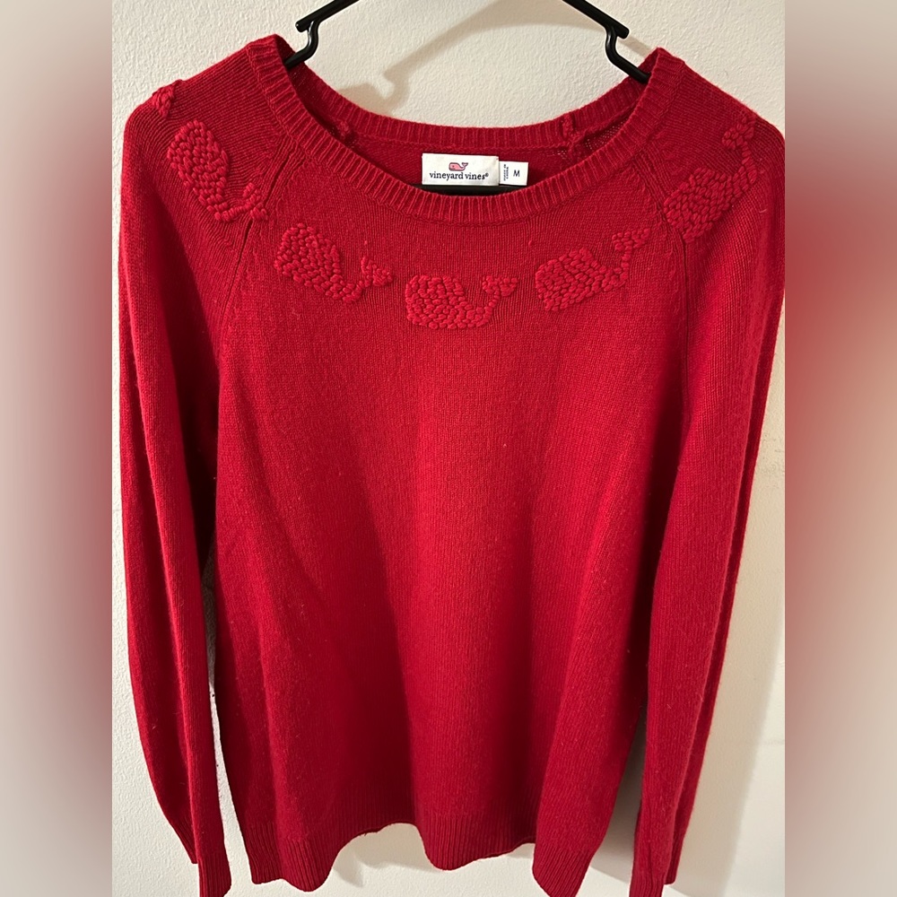 Vineyard vines red crew neck sweater